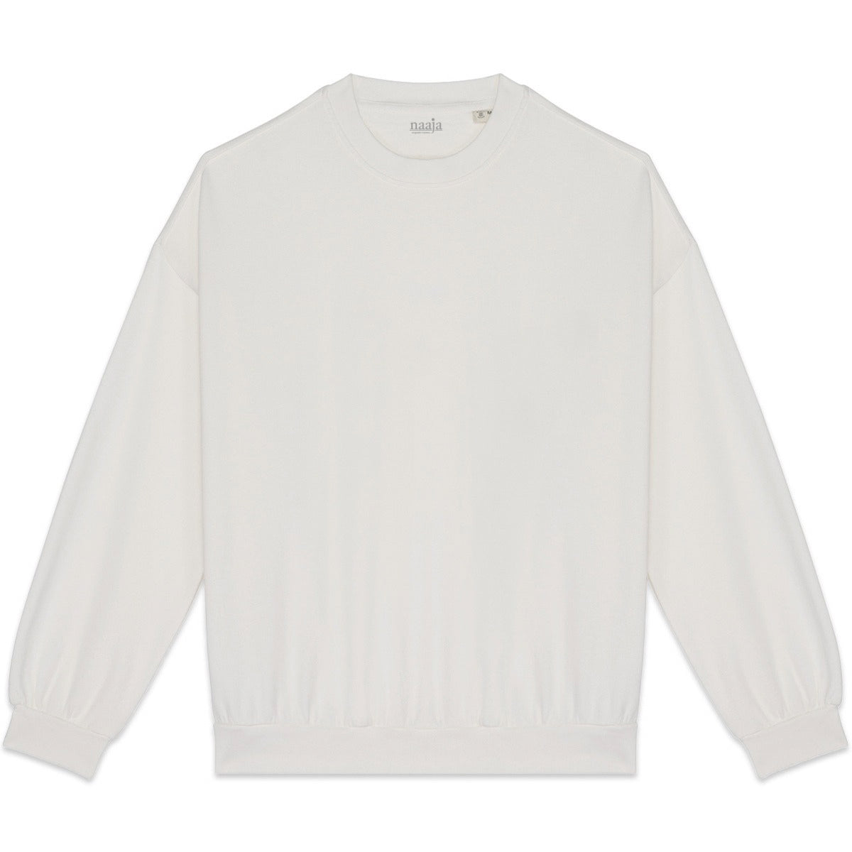 White organic cotton sweatshirt sweater on white background