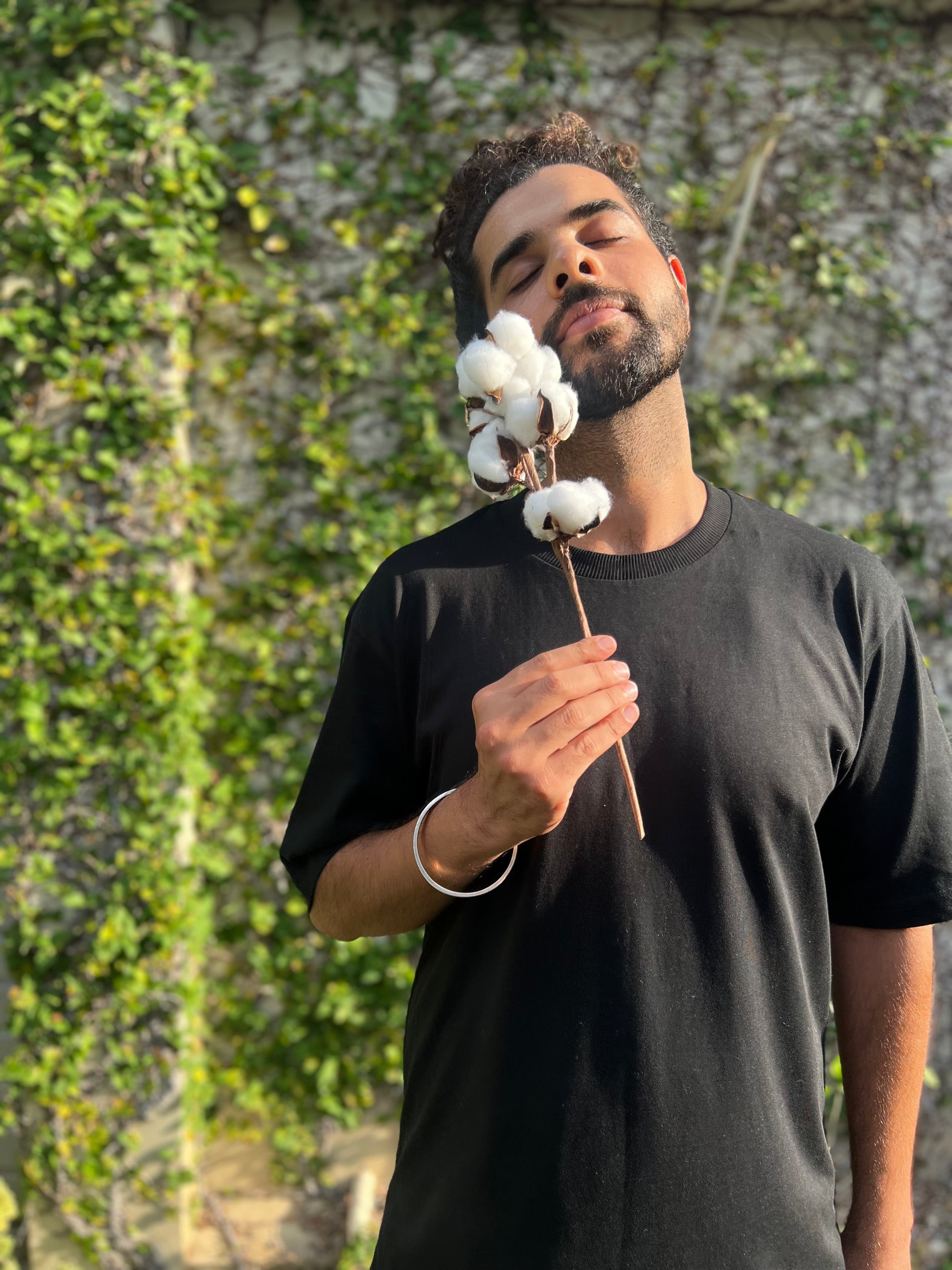 Soft organic cotton oversized tee in jet black with a loose fit. Crafted with sustainable, eco-friendly fabric and durable construction, designed for slow fashion and ethically made conscious wear