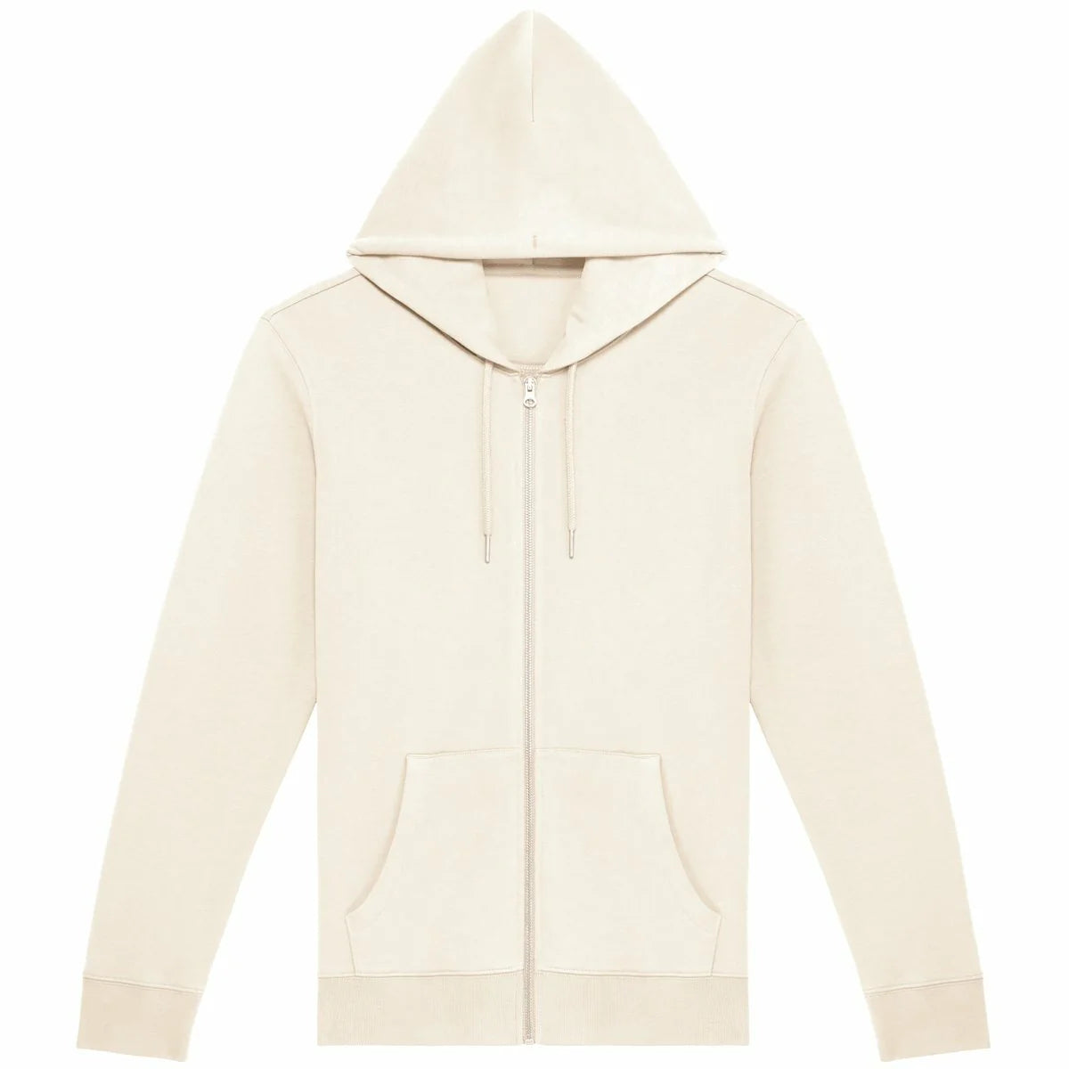 Soft Organic cotton zip hoodie eco friendly sustainable fashion soft durable clothing wear softest zip hoodies jumper vanilla off white beige cream ivory plain front