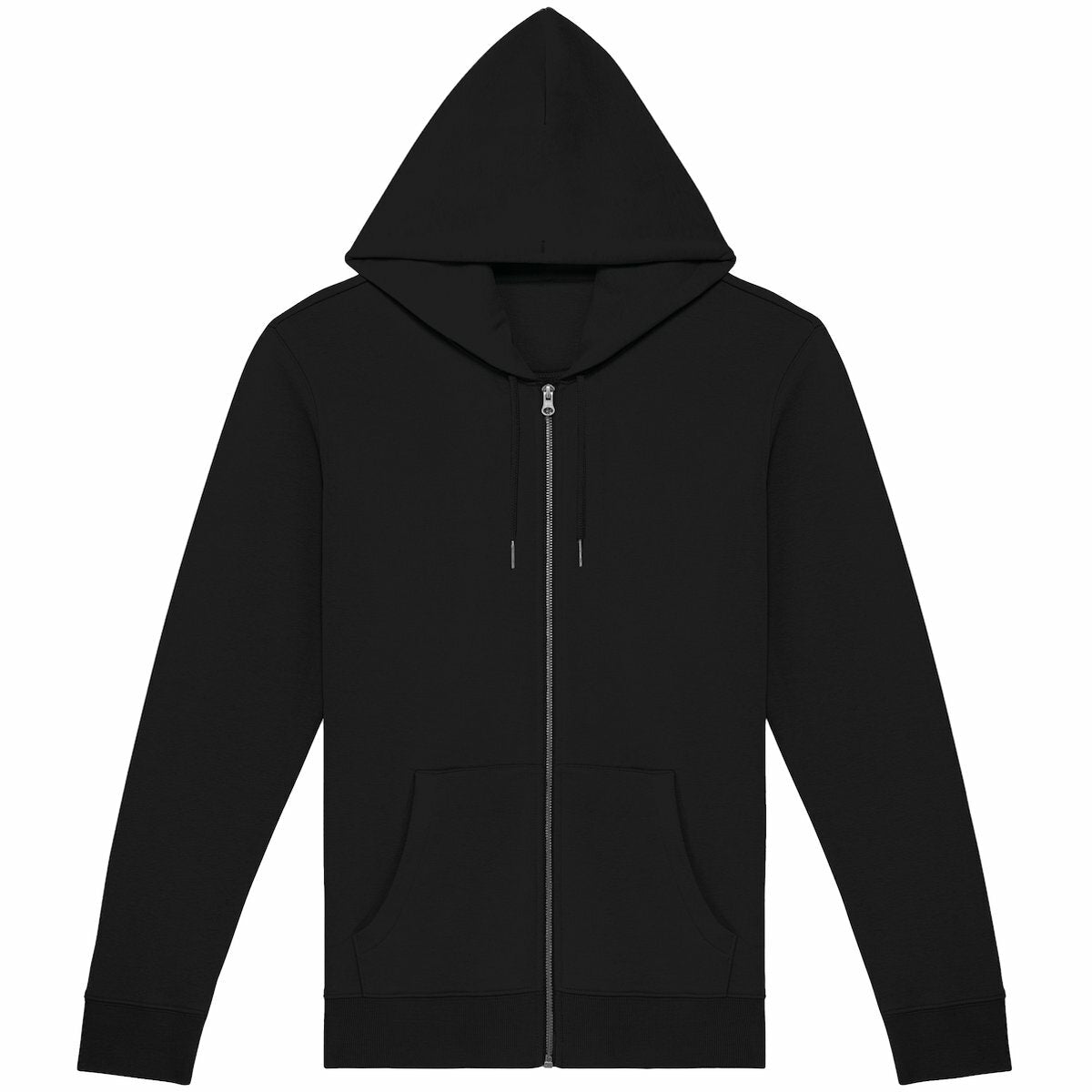 Soft Organic cotton zip hoodie eco friendly sustainable fashion softest clothing wear softest zip hoodies jumper dark colour jet black midnight dusk charcoal plain front sacred geometry design back print mandala back print art plain front