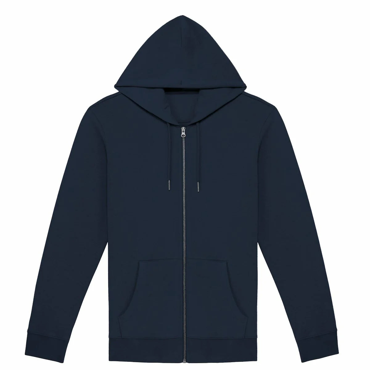 Soft Organic cotton zip hoodie eco friendly sustainable fashion softest clothing wear softest zip hoodies jumper dark navy blue twilight midnight dusk plain front